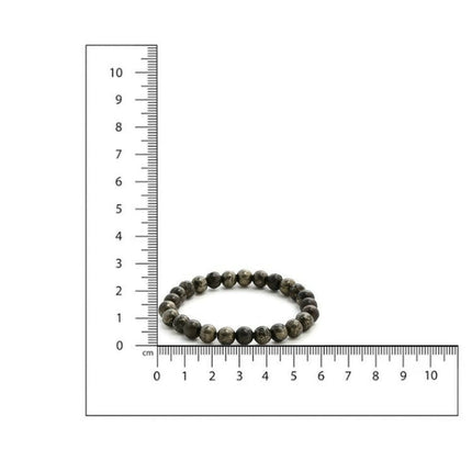 Pyrite Metal Black Round Elastic Bracelet - Ruby Raang