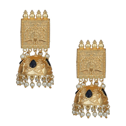Joban Fashion Women Matte Gold Brass Jhumka