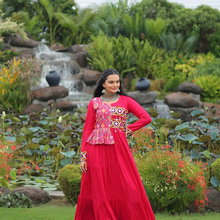 Aastha Fashion Pink Rayon Party Wear Designer Gown Collection