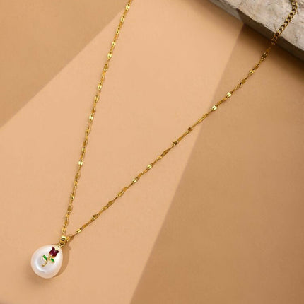 Antique Finish White Crystal Necklace - Ruby Raang