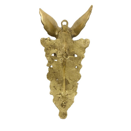 eCraftIndia Gold-Toned Handcrafted Bird Wall Hanging with Diya for 5 wicks