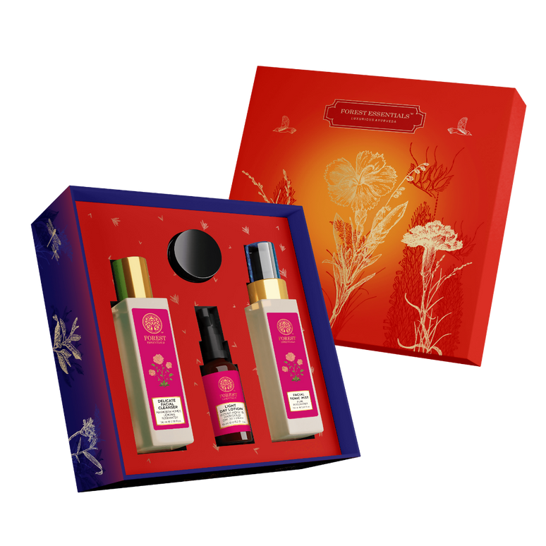 Forest Essentials Patina Rose Glow Kit Gift Box