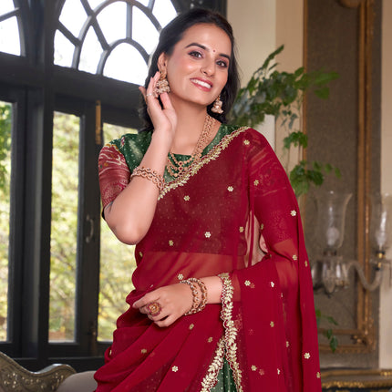 Lorenvalley Green Kanchipuram Printed With Zari Weaving Work Lehenga Choli with Dupatta