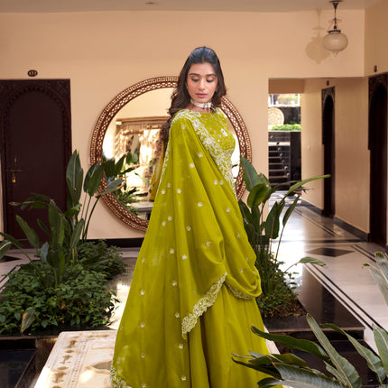 Lorenvalley Pink New Crush Embellishment With Pearl Coding And Sequins Embroidery Work Lehenga Choli with Dupatta