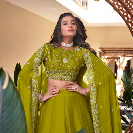 Lorenvalley Pink New Crush Embellishment With Pearl Coding And Sequins Embroidery Work Lehenga Choli with Dupatta