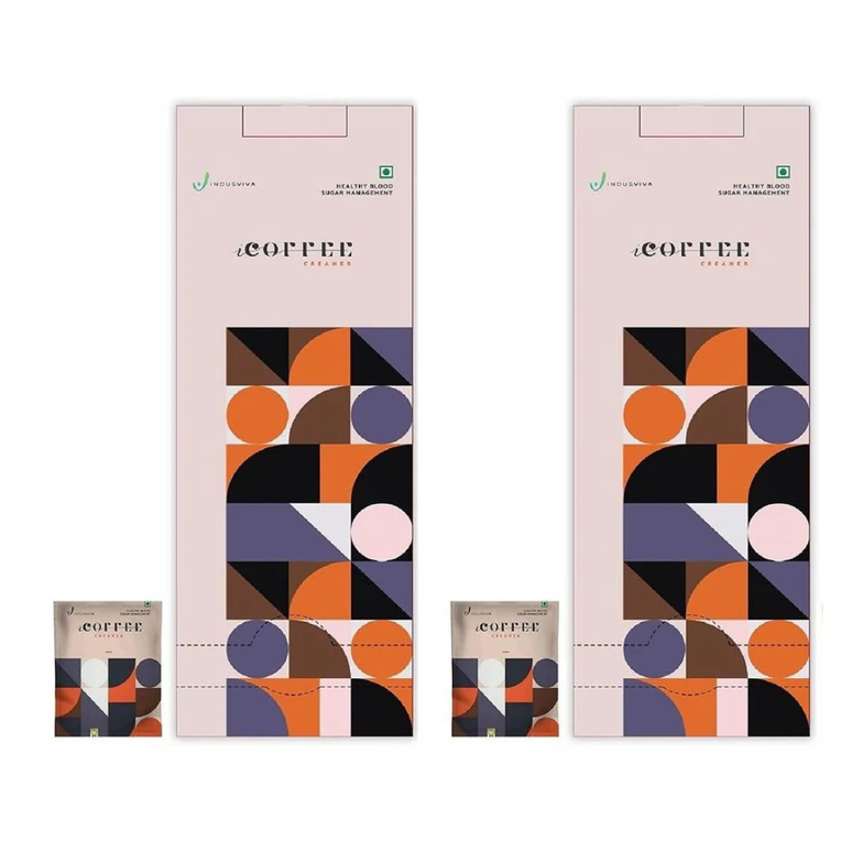 INDUS VIVA I COFFEE CREAMER CREAMY COFFEE (50 SACHETS EACH) - PACK OF 2