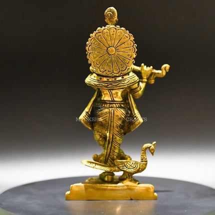 Divine Grace: Krishna Standing Brass Idol - Bringing the Spiritual Presence of Krishna