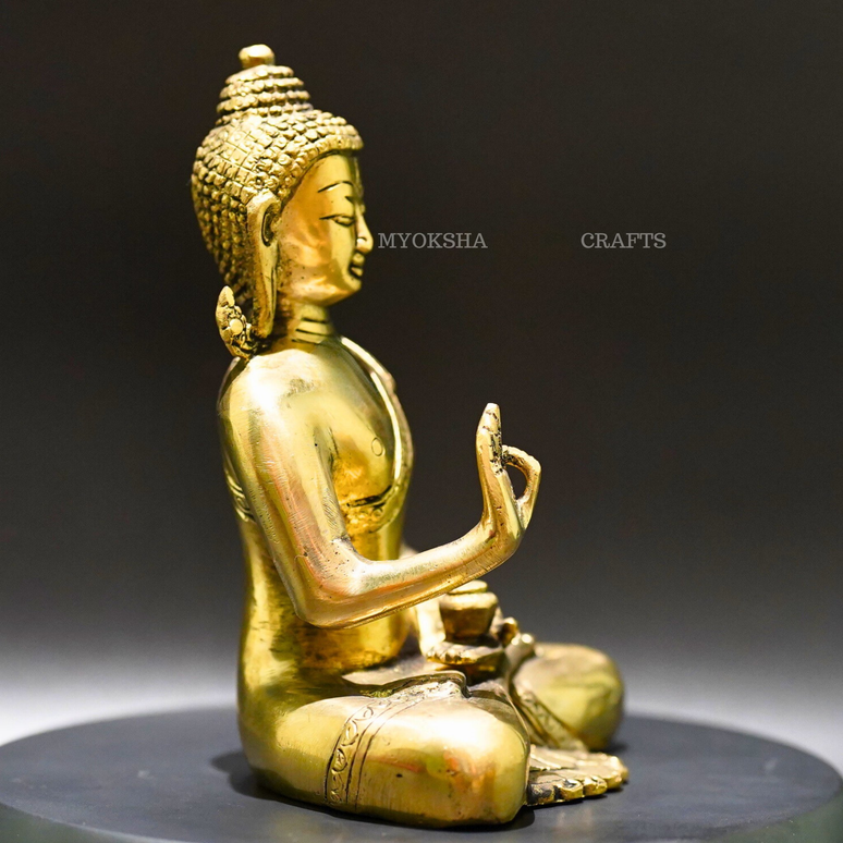 Brass Sitting Buddha Statue - Embrace Inner Peace