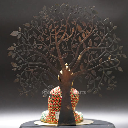 Brass Buddha Sitting Under the Tree