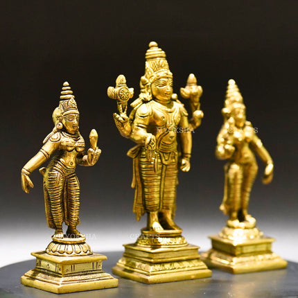 Brass Sri Devi and Bhudevi - Divine Goddesses of Harmony and Abundance