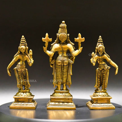Brass Sri Devi and Bhudevi - Divine Goddesses of Harmony and Abundance