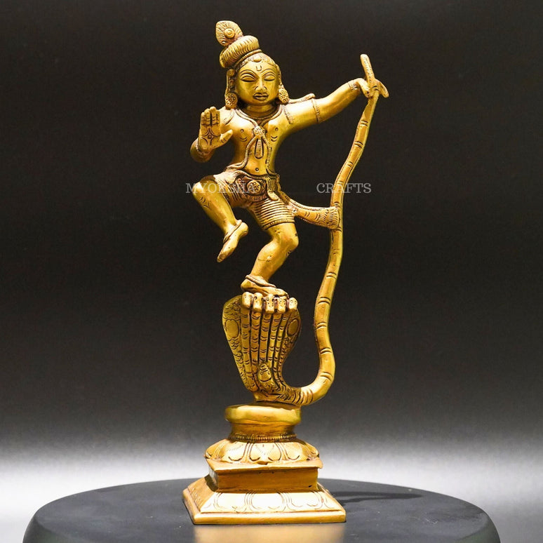 Brass Krishna Kali Idol - Symbol of Divine Balance and Power