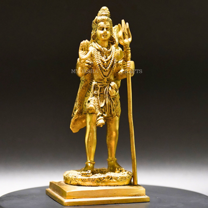 Brass Standing Shiva Idol - Divine Presence of Transformation and Bliss