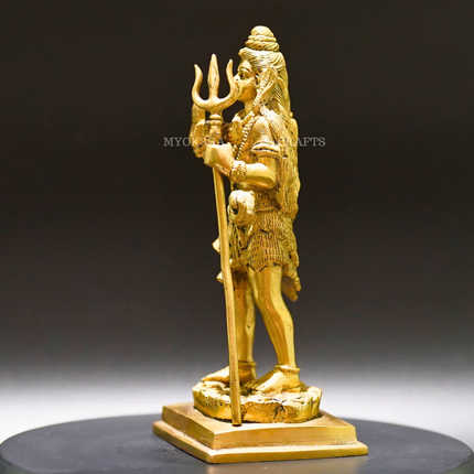 Brass Standing Shiva Idol - Divine Presence of Transformation and Bliss