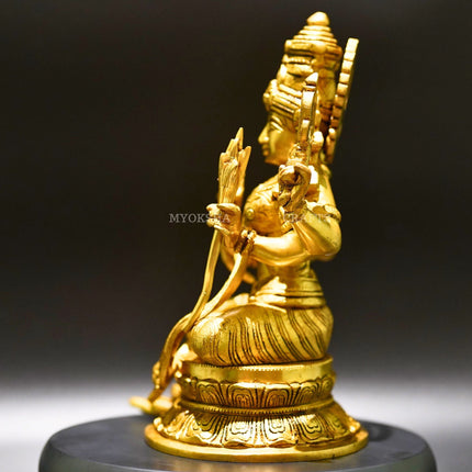 Brass Raja Rajeshwari Idol - Divine Empress of Cosmic Power and Grace