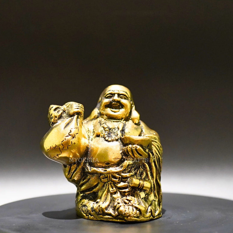 Brass Kubera Idol - Divine Keeper of Wealth and Abundance