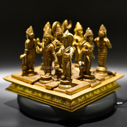 Brass Navagraha Set - Divine Energies for Vedic Planetary Blessings and Cosmic Balance