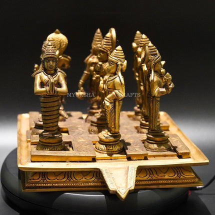 Brass Navagraha Set - Divine Energies for Vedic Planetary Blessings and Cosmic Balance