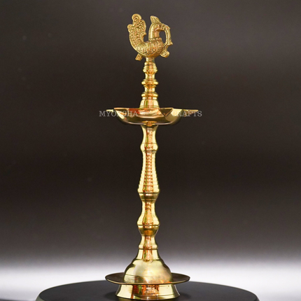Brass Peacock Diya - Divine Illumination for Homes