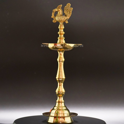 Brass Peacock Diya - Divine Illumination for Homes