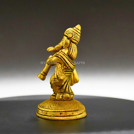Ganesha Playing Shehnai Brass Idol - Invoking Prosperity and Harmony in Your Home