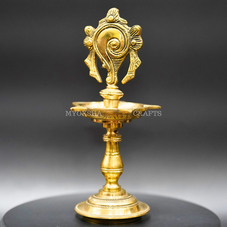 Brass Shankh Diya: Divine Illumination for Devotees