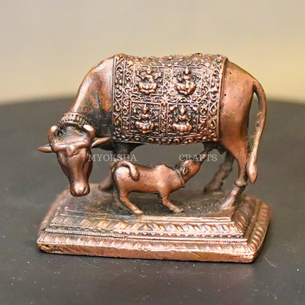 Copper Kamadhenu with Calf