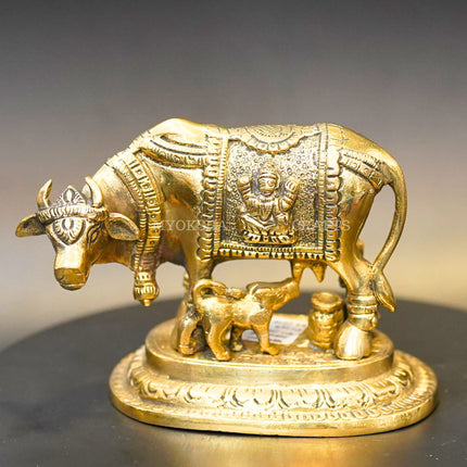 Brass Kamadenu with Calf Idol