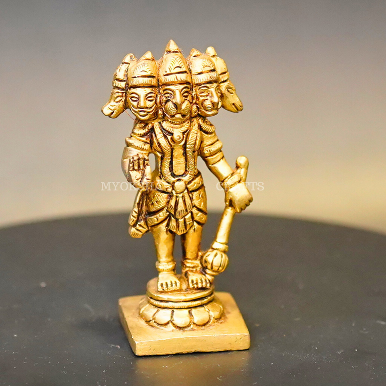 Brass Panchamukhi Hanuman Idol