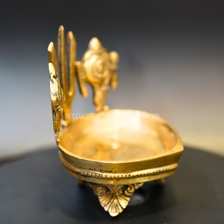 Brass Balaji Nama with Shankh Chakra Diya