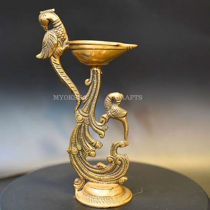 Brass Peacock Diya