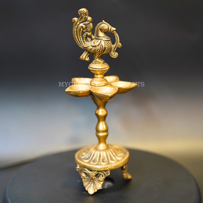 Brass Peacock Oil Wick Diya