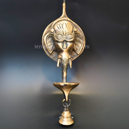 Brass Ganesha Wall Diya