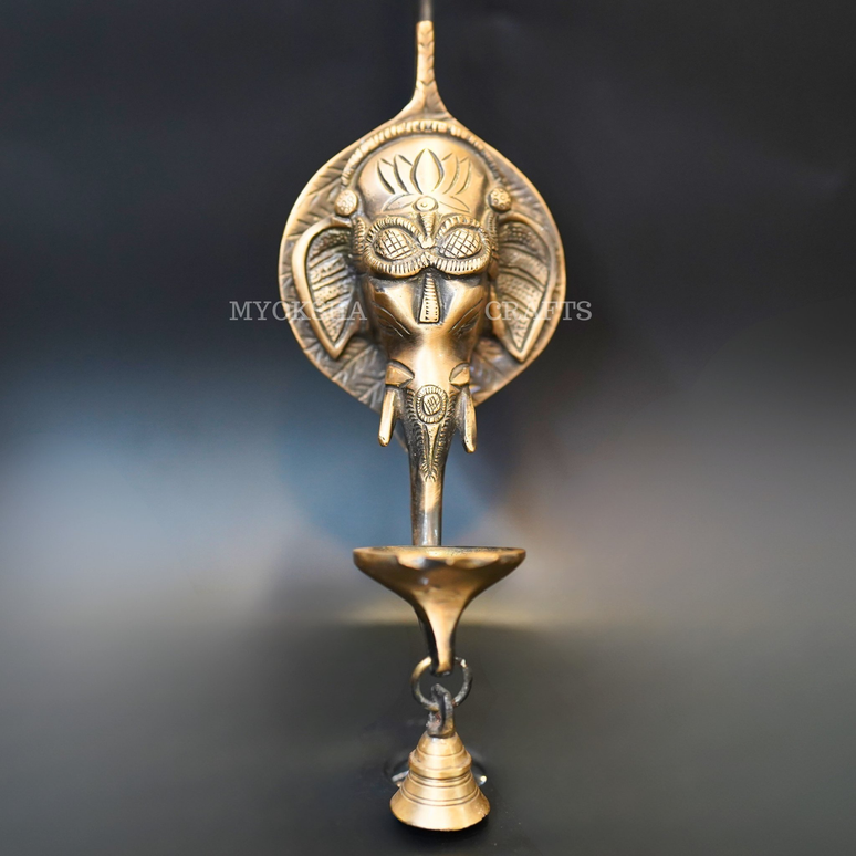 Brass Ganesha Wall Diya