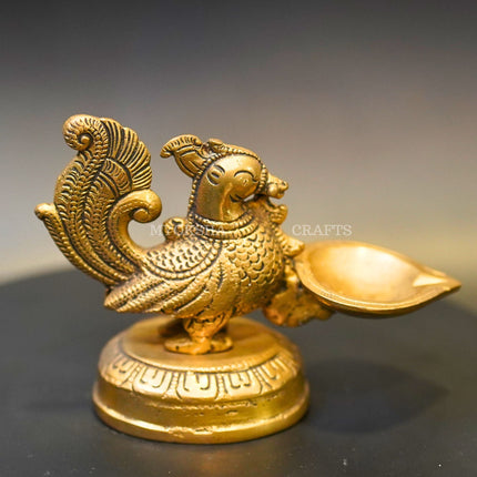Brass Peacock Diya