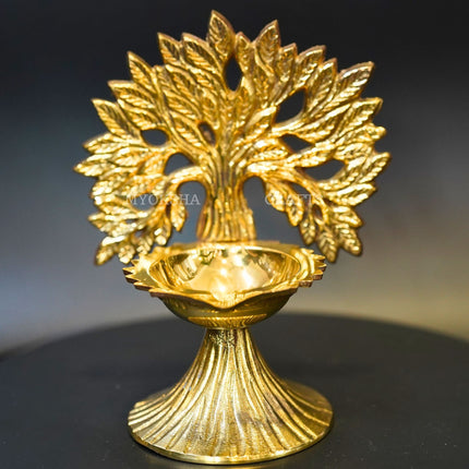 Brass Tree Design Diya