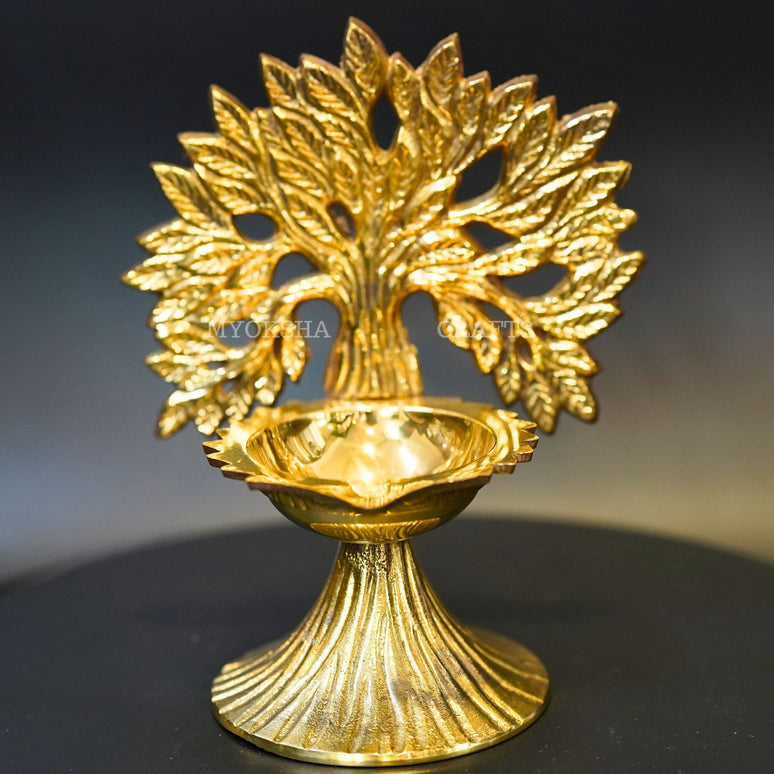 Brass Tree Design Diya