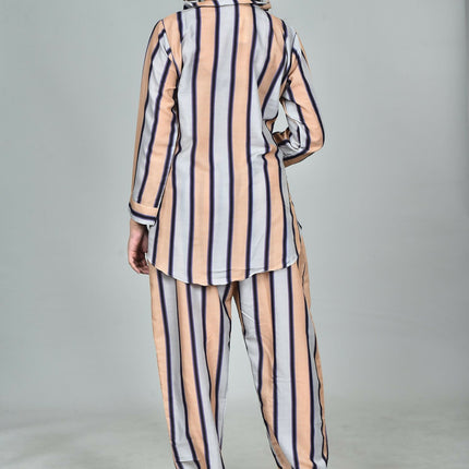 Morchari Digital Print Semi Muslin Co-Ord Set Top & Trouser-Multicolor