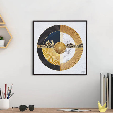 Tehzeeb Creations Golden Embossed Wall Painting