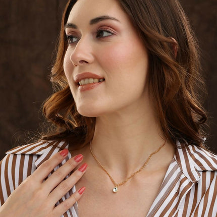 Minimalist Kundan Gold Necklace - Ruby Raang