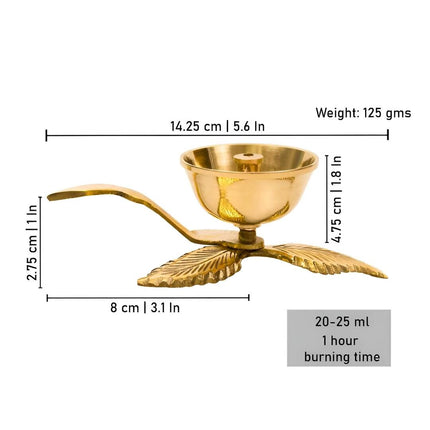 Spillbox Gold-Toned Brass 3 leaf Nanda Pooja Essential