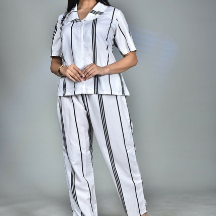 Morchari Digital Print Semi Muslin Co-Ord Set Top & Trouser-Multicolor