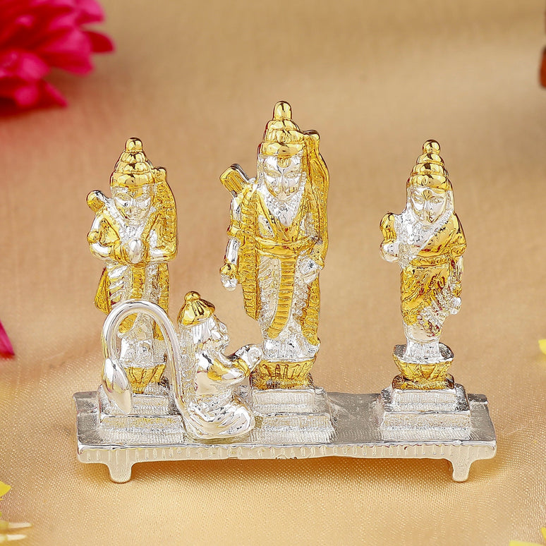 Estele Gold-Polished Spiritual Ram Darbar|God Ram,Laxman,Sita & Hanuman Idol for Home/Car Décor