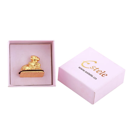 Estele Gold-Polished Lord Nandikeshwara Idol for Home/Car Decor