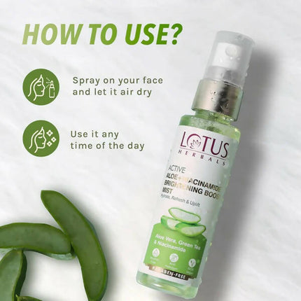 Lotus Herbals Active Aloe + Niacinamide Brightening Boost Mist