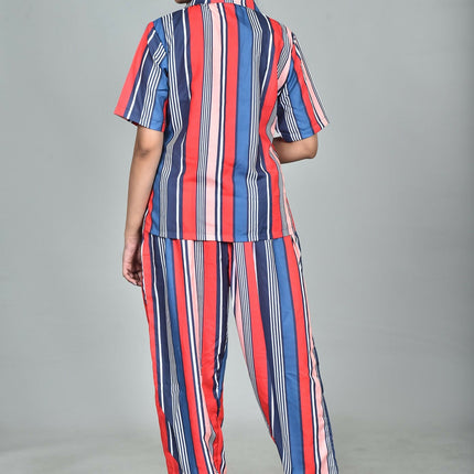 Morchari Digital Print Semi Muslin Co-Ord Set Top & Trouser-Multicolor