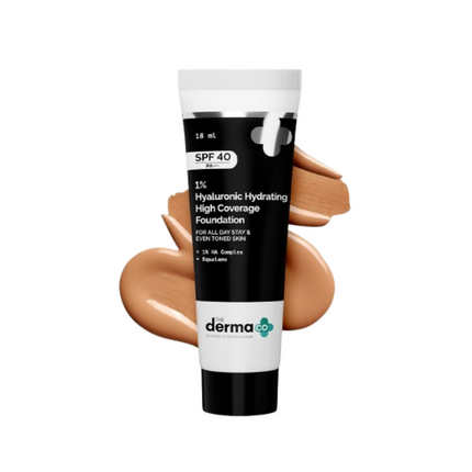 The Derma Co 1% Hyaluronic Hydrating High Coverage Foundation With SPF 40 PA+++ - 06 Beige - Limited Time Offer