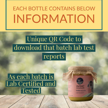 Indic Organics Gir Cow's A2 Ghee | Desi Gir Cow Ghee | Premium and Organic Desi Ghee