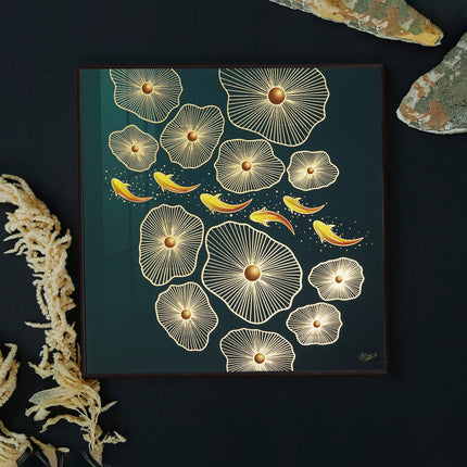 Tehzeeb Creations Golden Embossed Wall Painting