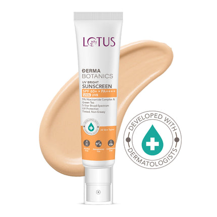 Lotus DermaBotanics 5% Niacinimide Complex + Green Tea UV Bright Sunscreen SPF 60 + PA++++
